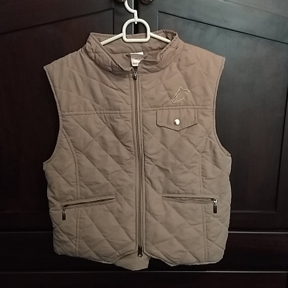 Beige, quilted vest